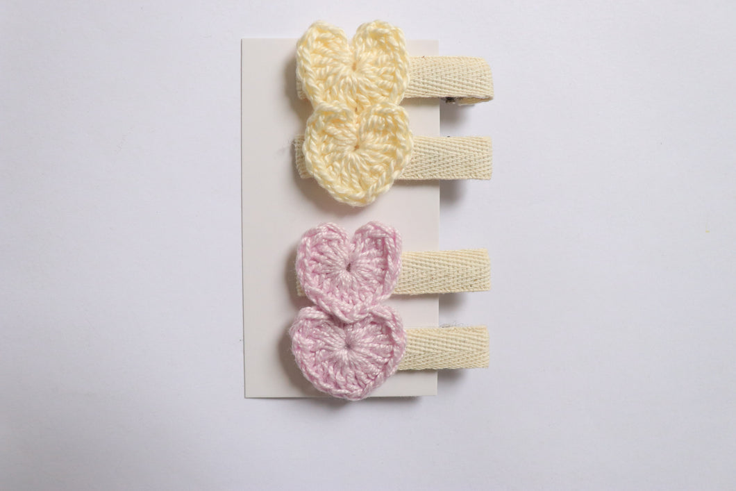 DUPLAS CROCHE AMARELO E LILAS