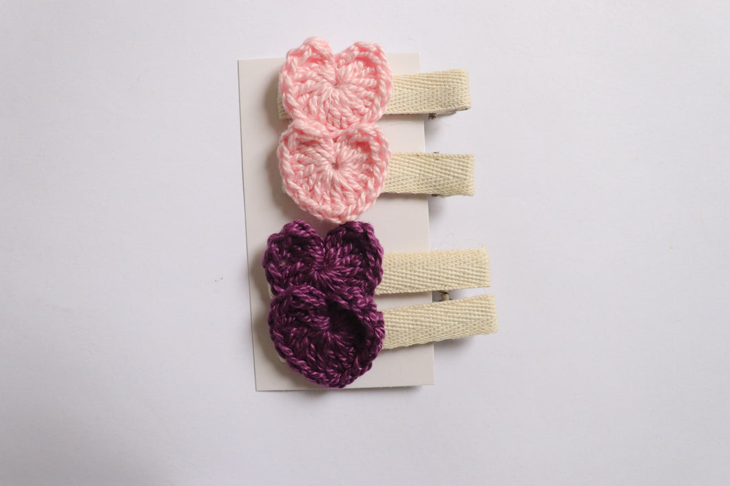 DUPLA CROCHE ROSA E ROXO